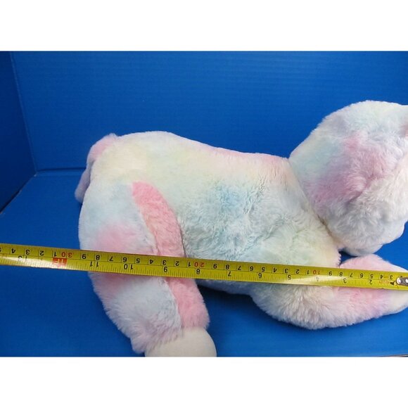 Hug A Babies Plush Pastel Rainbow Unicorn Stuffed Toy With Silver Horn  11" - Picture 10 of 11